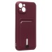 Чехол-накладка для Apple iPhone 14 Plus (бордовый) - SC304 с картхолдером