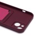 Чехол-накладка для Apple iPhone 14 Plus (бордовый) - SC304 с картхолдером