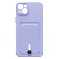 Чехол-накладка для Apple iPhone 14 Plus (светло-фиолетовый) - SC304 с картхолдером