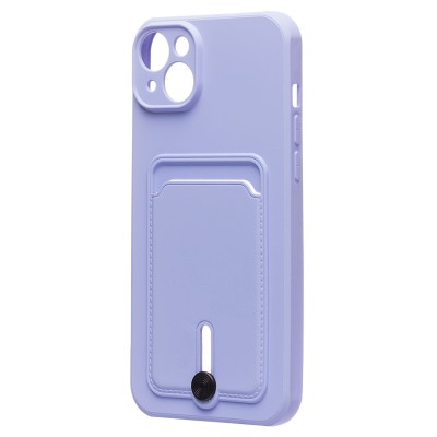 Чехол-накладка для Apple iPhone 14 Plus (светло-фиолетовый) - SC304 с картхолдером