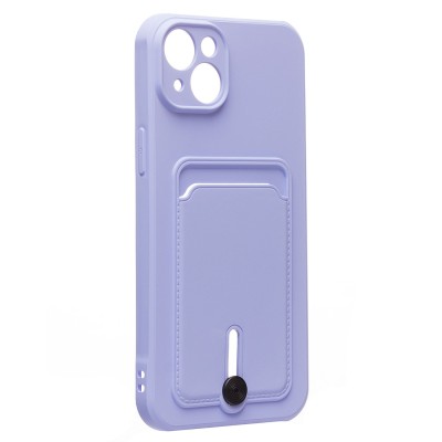 Чехол-накладка для Apple iPhone 14 Plus (светло-фиолетовый) - SC304 с картхолдером