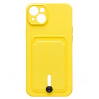 Чехол-накладка для Apple iPhone 14 Plus (желтый) - SC304 с картхолдером