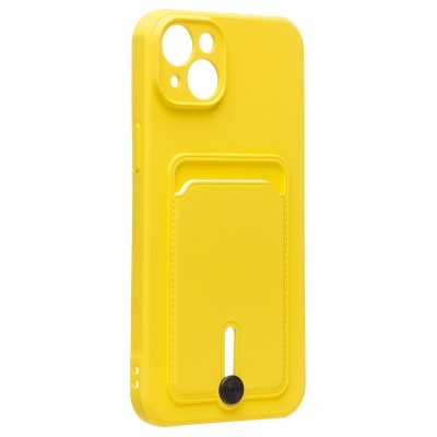 Чехол-накладка для Apple iPhone 14 Plus (желтый) - SC304 с картхолдером