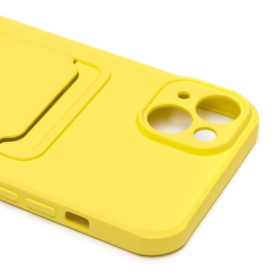 Чехол-накладка для Apple iPhone 14 Plus (желтый) - SC304 с картхолдером