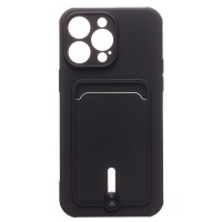 Чехол-накладка для Apple iPhone 14 Pro Max (черный) - SC304 с картхолдером