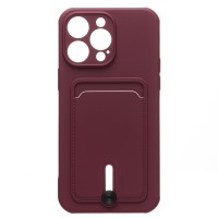 Чехол-накладка для Apple iPhone 14 Pro Max (бордовый) - SC304 с картхолдером Чехол-накладка для Apple iPhone 14 Pro Max (бордовый) - SC304 с картхолдером