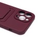 Чехол-накладка для Apple iPhone 14 Pro Max (бордовый) - SC304 с картхолдером