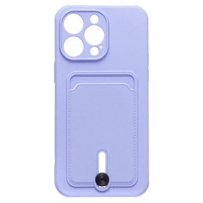 Чехол-накладка для Apple iPhone 14 Pro Max (темно-фиолетовый) - SC304 с картхолдером