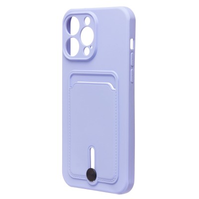 Чехол-накладка для Apple iPhone 14 Pro Max (темно-фиолетовый) - SC304 с картхолдером