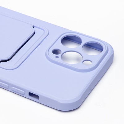 Чехол-накладка для Apple iPhone 14 Pro Max (темно-фиолетовый) - SC304 с картхолдером