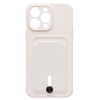 Чехол-накладка для Apple iPhone 14 Pro Max (белый) - SC304 с картхолдером