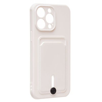 Чехол-накладка для Apple iPhone 14 Pro Max (белый) - SC304 с картхолдером