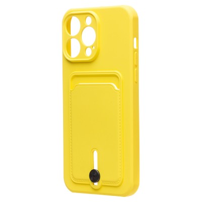 Чехол-накладка для Apple iPhone 14 Pro Max (желтый) - SC304 с картхолдером