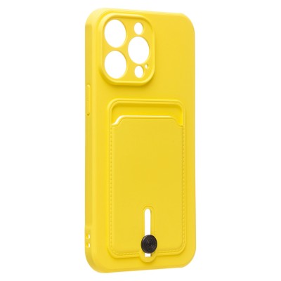 Чехол-накладка для Apple iPhone 14 Pro Max (желтый) - SC304 с картхолдером