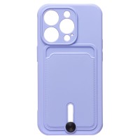 Чехол-накладка для Apple iPhone 14 Pro (темно-фиолетовый) - SC304 с картхолдером