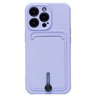Чехол-накладка для Apple iPhone 14 Pro (светло-фиолетовый) - SC304 с картхолдером