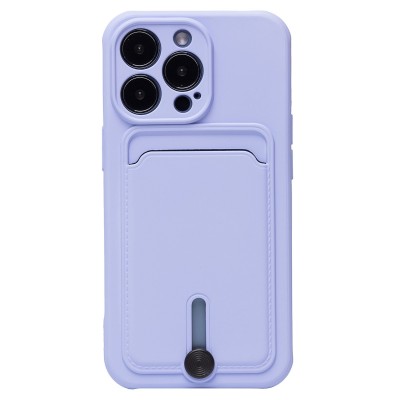 Чехол-накладка для Apple iPhone 14 Pro (светло-фиолетовый) - SC304 с картхолдером