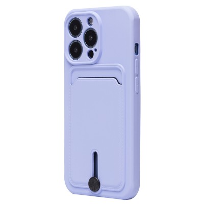 Чехол-накладка для Apple iPhone 14 Pro (светло-фиолетовый) - SC304 с картхолдером