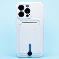 Чехол-накладка для Apple iPhone 14 Pro (белый) - SC304 с картхолдером