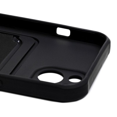 Чехол-накладка для Apple iPhone 14 (черный) - SC304 с картхолдером
