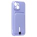 Чехол-накладка для Apple iPhone 14 (темно-фиолетовый) - SC304 с картхолдером