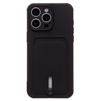 Чехол-накладка для Apple iPhone 15 Pro Max (черный) - SC304 с картхолдером