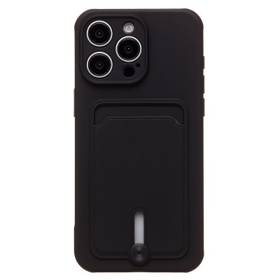 Чехол-накладка для Apple iPhone 15 Pro Max (черный) - SC304 с картхолдером