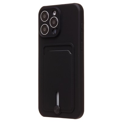 Чехол-накладка для Apple iPhone 15 Pro Max (черный) - SC304 с картхолдером