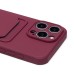 Чехол-накладка для Apple iPhone 15 Pro Max (бордовый) - SC304 с картхолдером