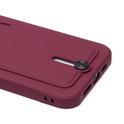 Чехол-накладка для Apple iPhone 15 Pro Max (бордовый) - SC304 с картхолдером