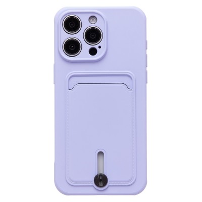 Чехол-накладка для Apple iPhone 15 Pro Max (светло-фиолетовый) - SC304 с картхолдером
