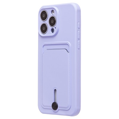 Чехол-накладка для Apple iPhone 15 Pro Max (светло-фиолетовый) - SC304 с картхолдером