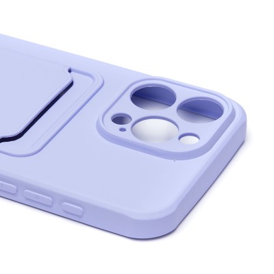 Чехол-накладка для Apple iPhone 15 Pro Max (светло-фиолетовый) - SC304 с картхолдером