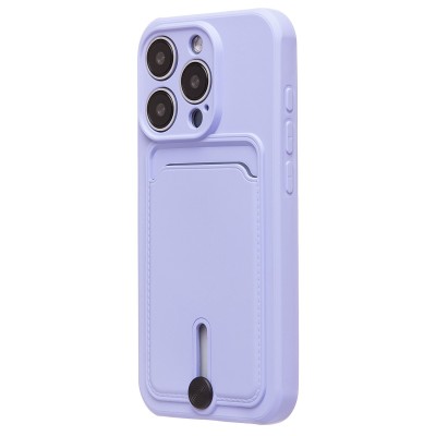 Чехол-накладка для Apple iPhone 15 Pro (светло-фиолетовый) - SC304 с картхолдером