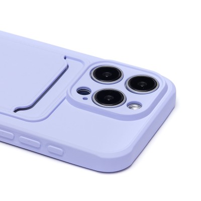 Чехол-накладка для Apple iPhone 15 Pro (светло-фиолетовый) - SC304 с картхолдером