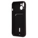 Чехол-накладка для Apple iPhone 15 (черный) - SC304 с картхолдером