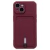 Чехол-накладка для Apple iPhone 15 (бордовый) - SC304 с картхолдером