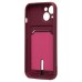 Чехол-накладка для Apple iPhone 15 (бордовый) - SC304 с картхолдером