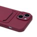 Чехол-накладка для Apple iPhone 15 (бордовый) - SC304 с картхолдером