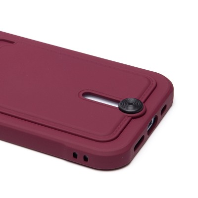 Чехол-накладка для Apple iPhone 15 (бордовый) - SC304 с картхолдером