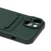Чехол-накладка для Apple iPhone 15 (темно-зеленый) - SC304 с картхолдером