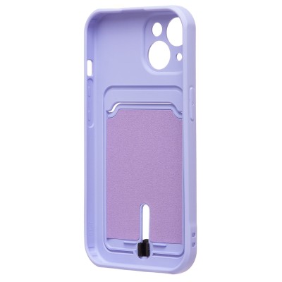 Чехол-накладка для Apple iPhone 15 (светло-фиолетовый) - SC304 с картхолдером