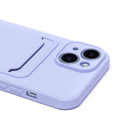 Чехол-накладка для Apple iPhone 15 (светло-фиолетовый) - SC304 с картхолдером