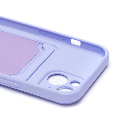 Чехол-накладка для Apple iPhone 15 (светло-фиолетовый) - SC304 с картхолдером
