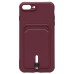 Чехол-накладка для Apple iPhone 8 Plus (бордовый) - SC304 с картхолдером