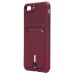 Чехол-накладка для Apple iPhone 8 Plus (бордовый) - SC304 с картхолдером