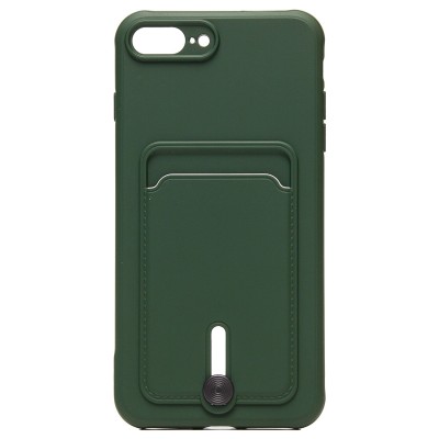 Чехол-накладка для Apple iPhone 8 Plus (темно-зеленый) - SC304 с картхолдером Чехол-накладка для Apple iPhone 8 Plus (темно-зеленый) - SC304 с картхолдером