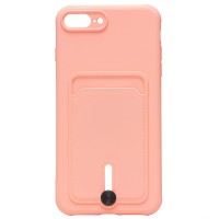 Чехол-накладка для Apple iPhone 7 Plus (светло-розовый) - SC304 с картхолдером