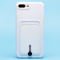 Чехол-накладка для Apple iPhone 8 Plus (белый) - SC304 с картхолдером