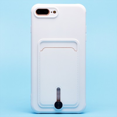 Чехол-накладка для Apple iPhone 8 Plus (белый) - SC304 с картхолдером